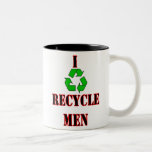 Reciclo a hombres. texto divertido del chiste de l taza