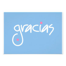 Recinto azul y blanco de Gracias de las letras del Invitaciones Personalizada