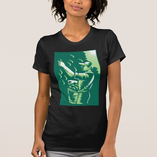 Recogedor agrícola de la fruta del trabajador camiseta