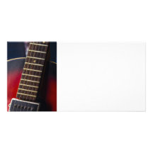 Recogida roja de la guitarra de HollowBody del cue Tarjeta Fotografica Personalizada