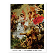 Reconciliación de Louis y de Maria de Peter Rubens Postal