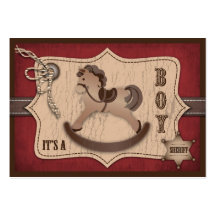 Recordatorio Notecard del bebé del vaquero Tarjeta De Visita