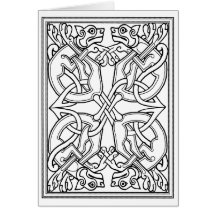 Rectangular celtic pattern black and white karten