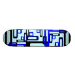 Rectángulos estilizados azules/negro monopatín personalizado