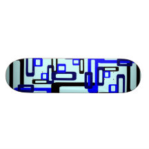 Rectángulos estilizados azules/negro monopatín personalizado