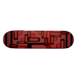 Rectángulos estilizados rojos/negro tabla de patinar