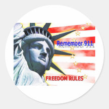 ¡"Recuerde 911" las reglas de la libertad! Pegatina Redonda