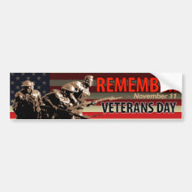 Recuerde el día de veteranos etiqueta de parachoque