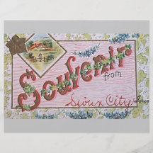 Recuerdo del amante de Sioux City, vintage Flyer Personalizado