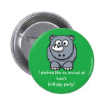 Recuerdo del favor de fiesta del botón del rinocer pin