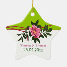 Recuerdo floral subió de la verde menta del boda d ornamentos de reyes magos