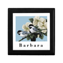 Recuerdo personalizado Chickadee capsulado negro Caja De Regalo