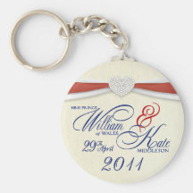Recuerdo real del boda - llaveros de Guillermo y d