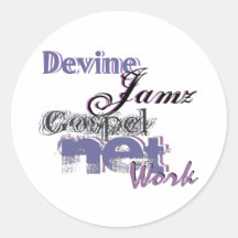 Red del evangelio de Devine Jamz Etiqueta Redonda