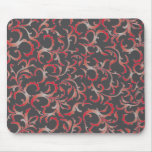 red&grey floral tapete de raton