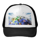 Red mundial global de la gente gorros bordados