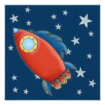Red Rocket lindo y invitaciones de las estrellas Comunicados