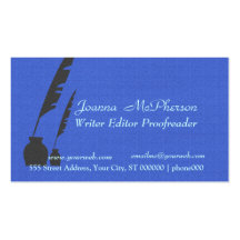 Redactor elegante del escritor de los periodistas tarjetas de negocios