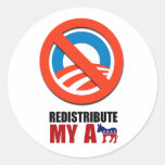 REDISTRIBUYA MI ASNO PEGATINA REDONDA