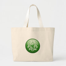 Reduzca la reutilización reciclan la bicicleta ver bolsas de mano