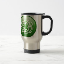 Reduzca la reutilización reciclan la bicicleta ver taza