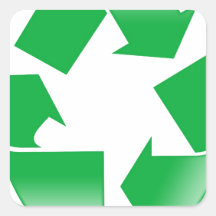 Reduzca la reutilización reciclan calcomanía cuadradas personalizadas