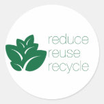 Reduzca, reutilice, recicle etiqueta redonda