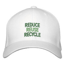Reduzca, reutilice, recicle gorras de beisbol bordadas