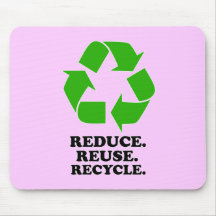 Reduzca, reutilice, recicle - la vida verde tapete de raton