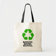 Reduzca, reutilice, recicle - la vida verde bolsas lienzo