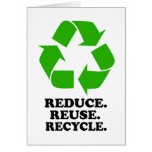 Reduzca, reutilice, recicle - la vida verde tarjetas