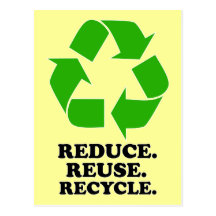 Reduzca, reutilice, recicle - la vida verde tarjetas postales