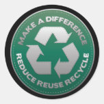 Reduzca, reutilice y recicle la puntada etiqueta redonda
