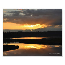 reflexión de la puesta del sol 8X10 Fotos