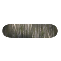Reflexión de los troncos de árbol en una charca de patines personalizados
