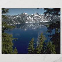 Reflexión, lago crater, Oregon, los E.E.U.U. Tarjeta Publicitaria