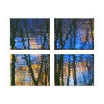 Reflexiones abstractas azules y amarillas modelada lona envuelta para galerías