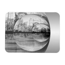 Reflexiones de la ciudad imán rectangular