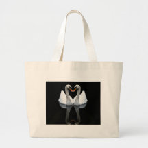Reflexiones del amor, forma del corazón, cisnes bl bolsas