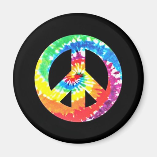 ¡Refresque el signo de la paz teñido lazo! Imán Para Frigorifico