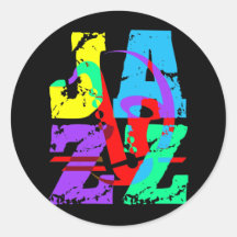 Refresqúese y jazz de la cadera etiqueta redonda