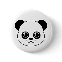 Regaliz lindo del negro de la panda botones