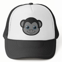 Regaliz lindo del negro del mono gorras de camionero