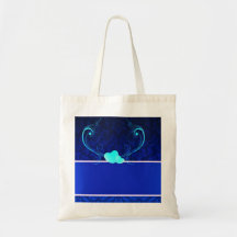Regalo de boda elegante del damasco de los azules  bolsa lienzo