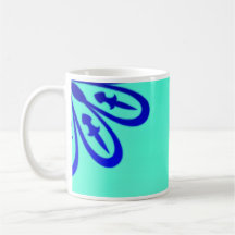 Regalo de boda elegante del flor de los azules mar tazas