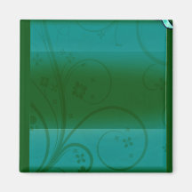 Regalo de boda floral del verde de mar imanes para frigoríficos