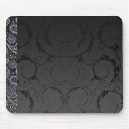 Regalo de boda gris elegante del damasco alfombrillas de raton