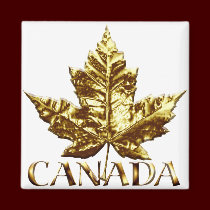 Regalo de Canadá del oro del imán del refrigerador imanes