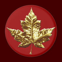 Regalo de la hoja de arce del oro del imán del ref imanes
