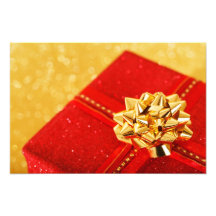 Regalo de Navidad rojo Impresiones Fotograficas